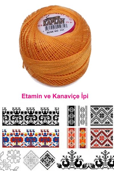 PRATİKOBA Tiger Etamine and Cross Stitch Lanyard No. 8 Code/Color: 741 - Royaleks