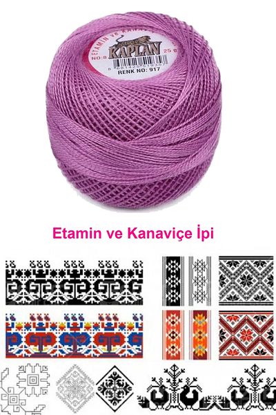 PRATİKOBA Tiger etamine and cross stitch thread no. 8 code/color: 917 - royaleks