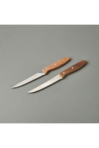 ASPARTAM Steak Knife Set of 2 - Brown - 19 cm