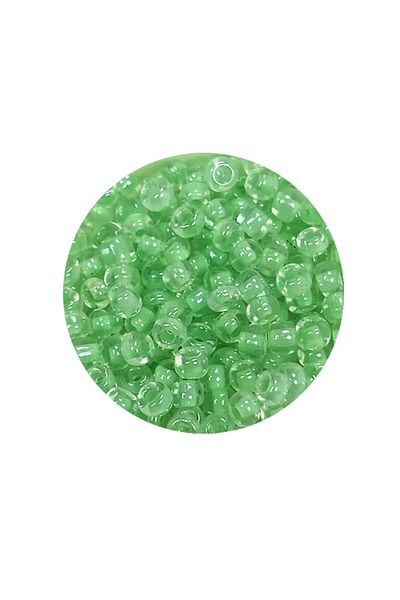 PRATİKOBA Bulky Glass Sand Beads (8/0) 3 mm - 20 Grams - Transparent Light Green - Bnc150