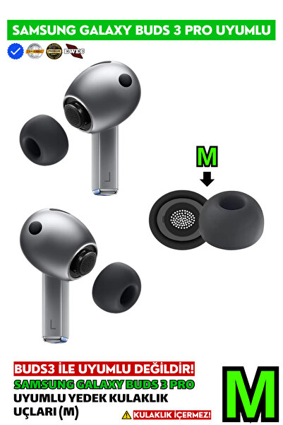 EWEC Samsung Galaxy Buds3 Pro Uyumlu Tek Çift Premium Yedek Silikon Kulaklık ...