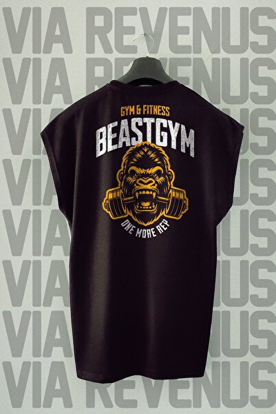 Vordevia Beast Gym Back Štampano Sportska majica bez rukava okrugla kragna