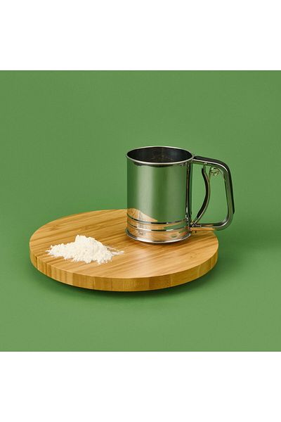 MATMEL Steel Flour Sieve with Silicone Handle - Gray - 9 cm