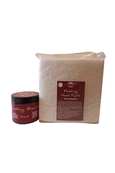woodworker Kit intretinere Prep’N Shine-Cutting Board Wax & Hand Pads Non Abrasive, 200 ml
