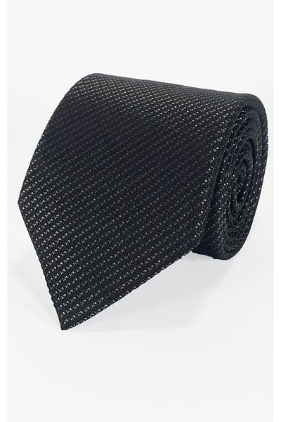 BLC Basic Line Co. Anthracite Gray Striped Microfiber Tie - 7 cm Modern Cut