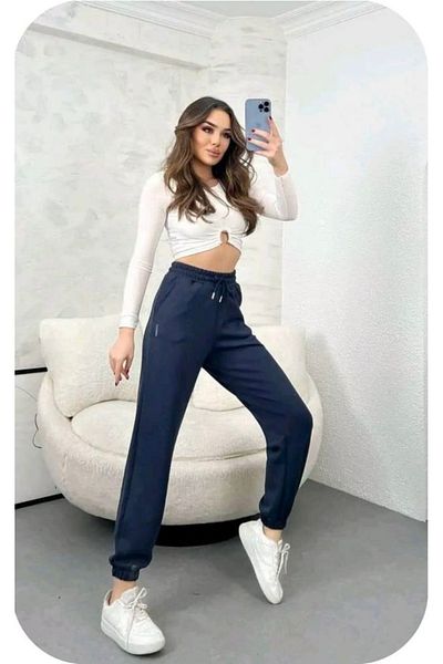 Mels Μπλέ Navy Modal Υφασμάτινο Μεταξένιο Παντελόνι Jogger Χωρίς Ζαρώματα