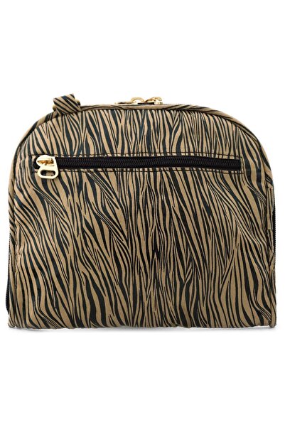 hapshoe Коричнева сумка для покупок з кремовим візерунком, подвійного розміру, портативна