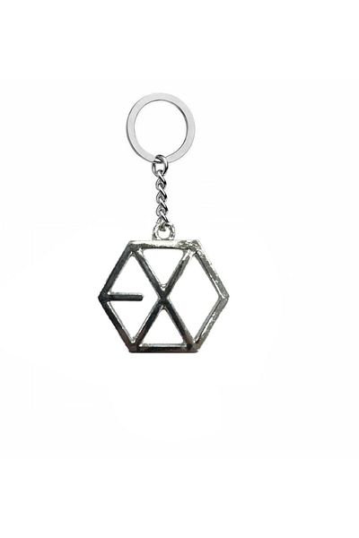 Herşey Nota Exo Logo Metal Keychain – Silver Color |   Unisex K-Pop Fan Accessory