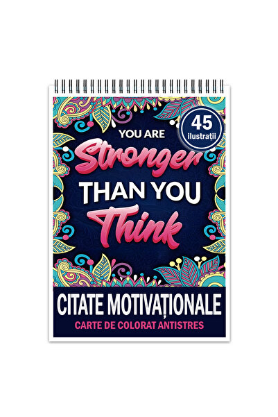 Legendary Gifts Carte de colorat antistres, 45 de ilustratii, Citate Motivati...