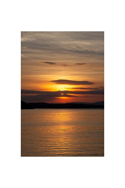 ve Tablou Canvas,Apus de soare pe lac, 60 x 90 cm, Rama lemn, Multicolor