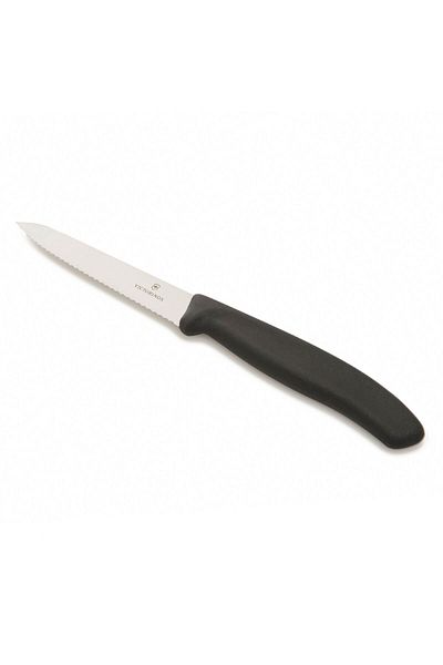 ASPARTAM 6.7733 Serrated Peeling Knife - Black - 10 cm