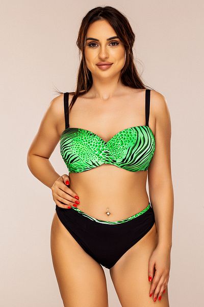 Lush Fashion Green Two-Piece Swimsuit