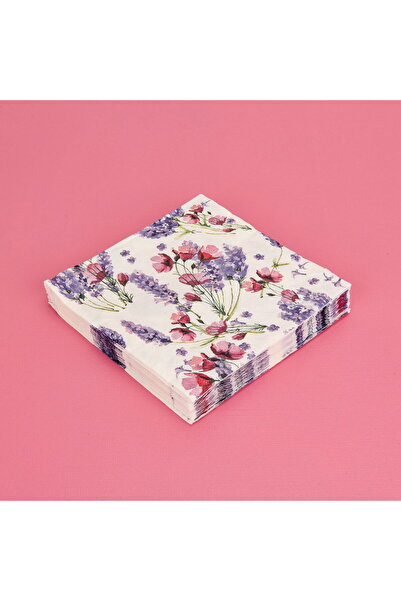 Excellent Houseware مناديل مطبوعة بالزهور من إكسلنت هاوس، 16 قطعة - متنوعة - 33x33 سم