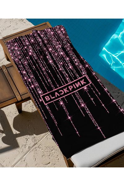 hediyechy Black Pink Themed Beach Towel
