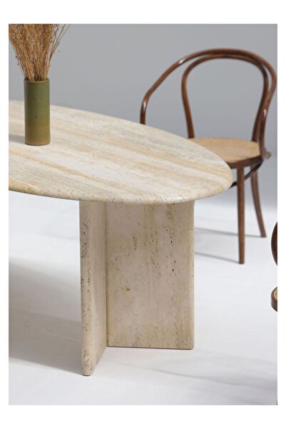 SMF MERMER Doğal Traverten Yemek Masası