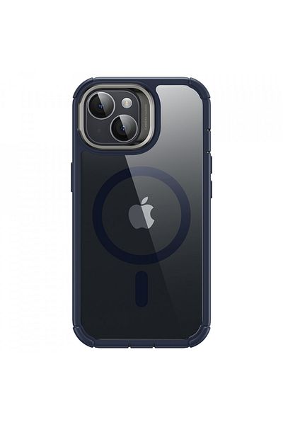 ESR Husă iPhone 15 Plus + Folie - ESR Armor Tough Kickstand HaloLock - Albastru Închis Transparent