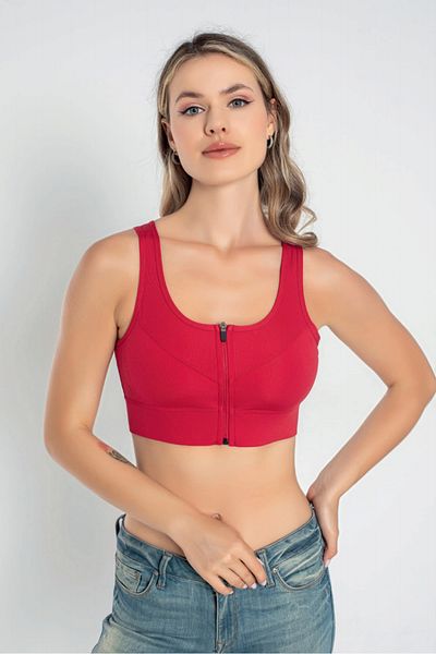 inkasole Zippered Women's Bustier 5890 Red