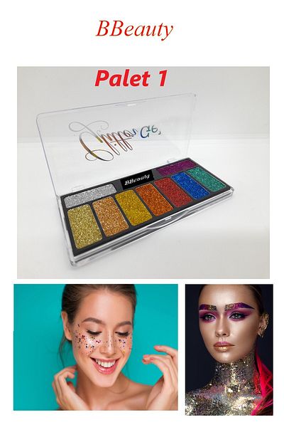 BBeauty Glitter Gel Eye Face Body 9-Piece Glitter Shimmer Eyeshadow Palette