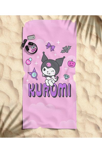 hediyechy Pink Kuromi Themed Beach Towel