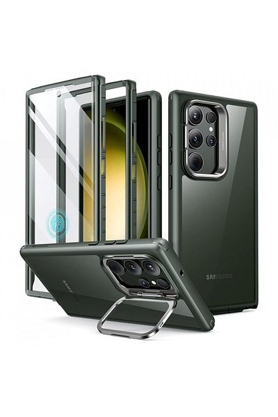 ESR Case for Samsung Galaxy S23 Ultra + Foil - ESR Shock Armor Kickstand - Clear Green