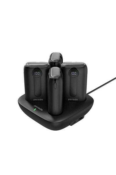 porodo Bordo 10000mAh | 4-Port Lightning Power Bank with Built-in Type-C Cable