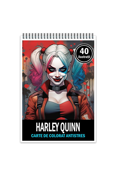 Legendary Gifts Βιβλίο ζωγραφικής κατά του στρες, 40 εικόνες, Χάρλεϊ Κουίν