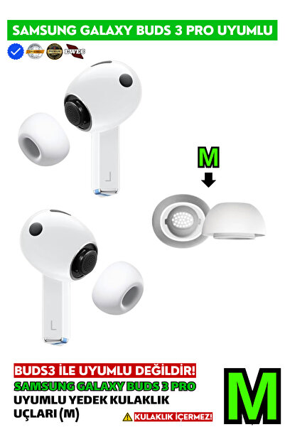 EWEC Samsung Galaxy Buds3 Pro Uyumlu Tek Çift Premium Yedek Silikon Kulaklık ...