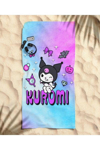 hediyechy Kuromi Themed Beach Towel
