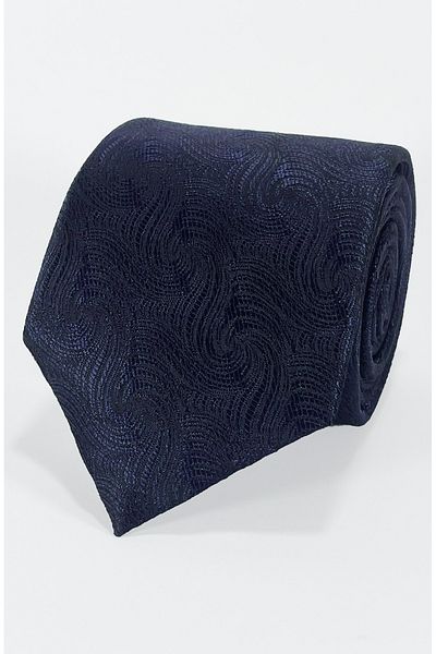BLC Basic Line Co. Tropic - Navy Midnight Microfiber Tie and Handkerchief Set - 7 cm Modern Cut