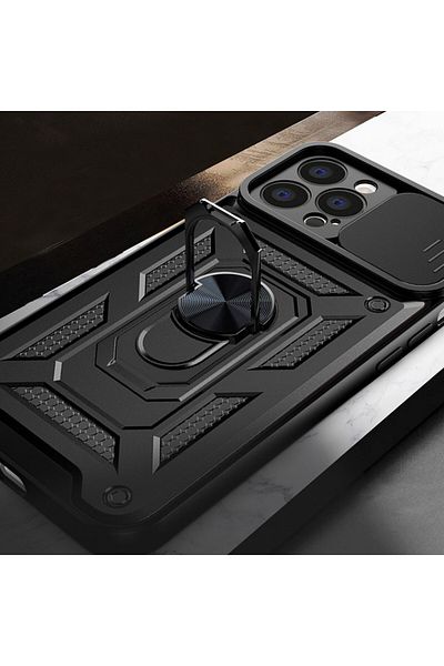 Techsuit Husă pentru iPhone 13 Pro Max - Seria Techsuit CamShield - Neagră