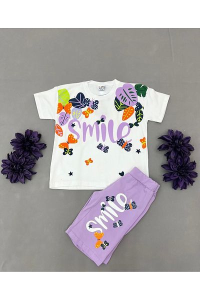 Murat Baby Smile Printed Leaf Printed Double Child Suit