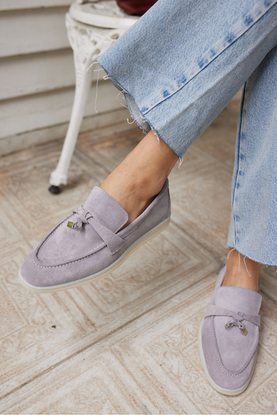 ANGELİNA JONES CASADO ЖІНОЧІ СІРІ РЕАЛЬНІ СУЕТНІ МОКАСИНИ