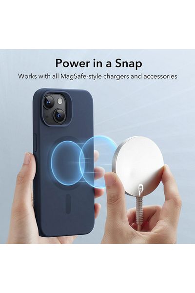 ESR Carcasă pentru iPhone 15 - ESR Cloud Soft HaloLock - Albastru închis