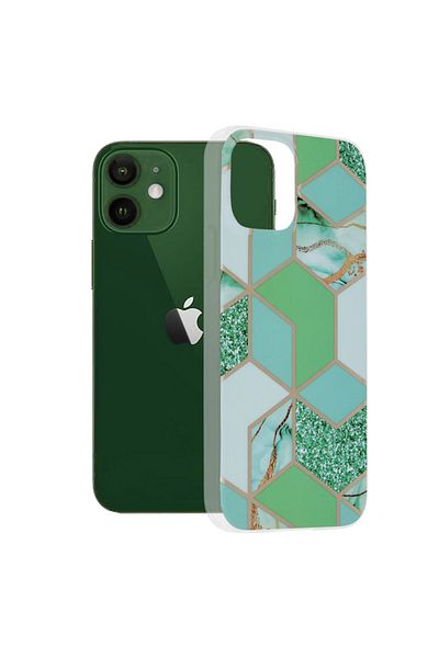 Techsuit Case for iPhone 12 / iPhone 12 Pro - Techsuit Marble Series - Green Hex