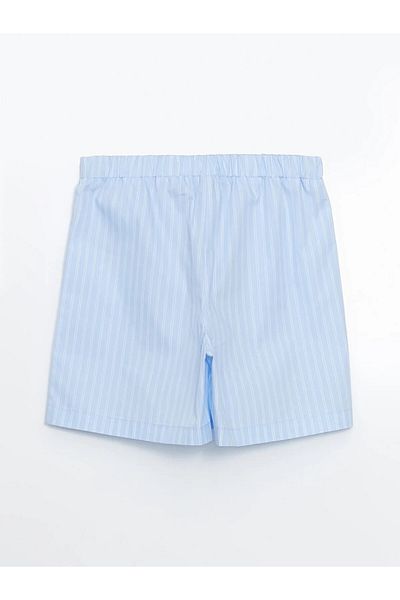 LC Waikiki Striped Poplin Women's Shorts with Elastic Waist