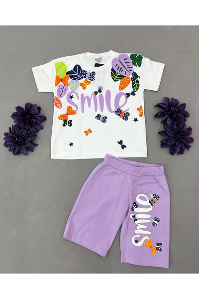 Murat Baby Smile Printed Leaf Printed Double Child Suit