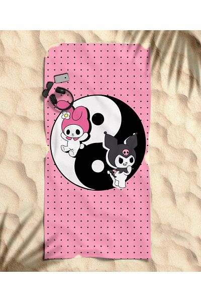 hediyechy Kuromi Ying Yang Themed Beach Towel
