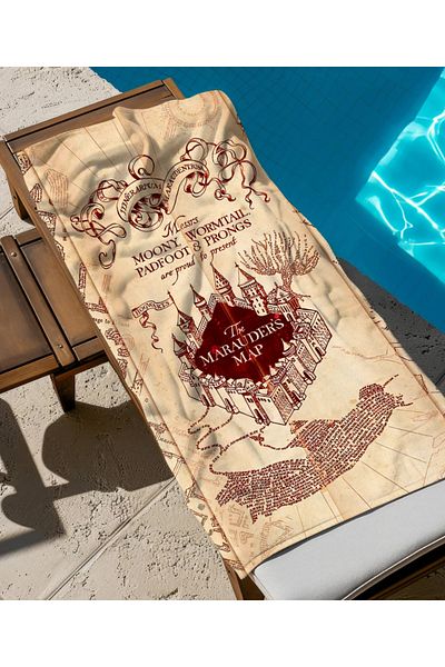 hediyechy Marauders Map Themed Beach Towel