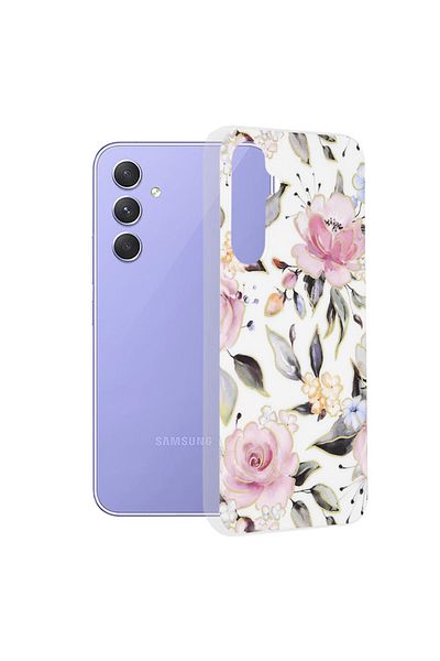 Techsuit Case for Samsung Galaxy A54 - Techsuit Marble Series - Chloe White