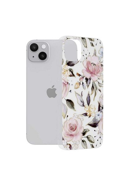 Techsuit Case for iPhone 14 Plus - Techsuit Marble Series - Chloe White