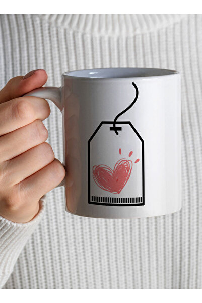LOWHA 11 oz Ceramic Mug with Heart Design