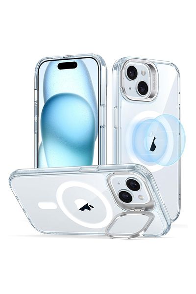 ESR Carcasă pentru iPhone 15 Plus - ESR Classic Hybrid HaloLock cu suport - Albastru transparent