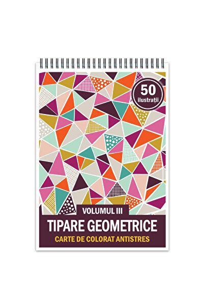 Legendary Gifts Carte de colorat antistres, 50 de ilustrații Modele geometric...