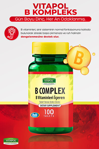 Vitapol B Complex 100 Tablets Vitamin B Complex