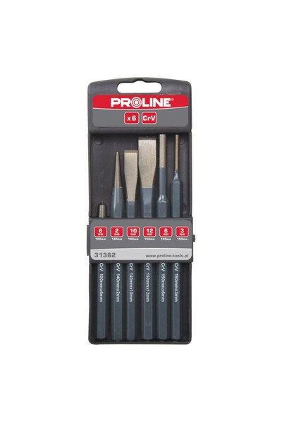 PROLINE Set Dalti-Dornuri-Punctatoare Cr-Va Pentru Metal - 6P.