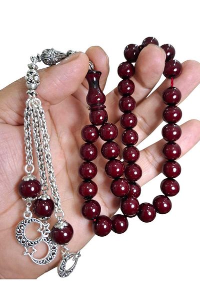 Cekke Tesbih Squeeze Amber 11*12 mm Kiln Stick Squeeze Prayer Beads Suitable for Daily Use