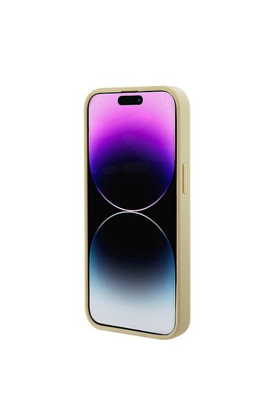 Guess Case for iPhone 15 - Guess Saffiano MagSafe (GUHMP15SPSAHMCB) - Gold