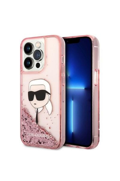 Karl Lagerfeld Carcasă pentru iPhone 14 Pro Max - Karl Lagerfeld Hardcase Glitter (KLHCP14XLNKHCP) - Karl Head roz