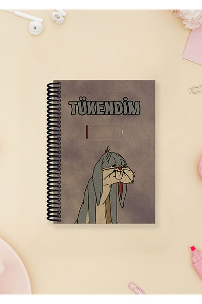 Ludios Davsan Kardeş Buggs Bunny I'm Out of Stock Σημειωματάριο με σπείρα A6 χωρίς γραμμή με κάλυμμα Kraft (100 φύλλα)