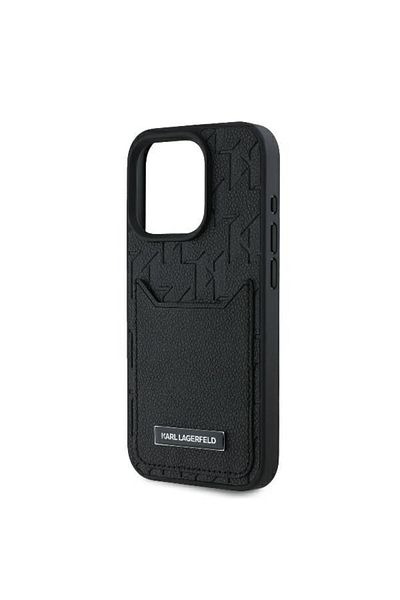 Karl Lagerfeld IPhone 16 Pro Case - Karl Lagerfeld Hardcase Leather Cardslots (KLHCP16LPGKHPRPK) - Monogram